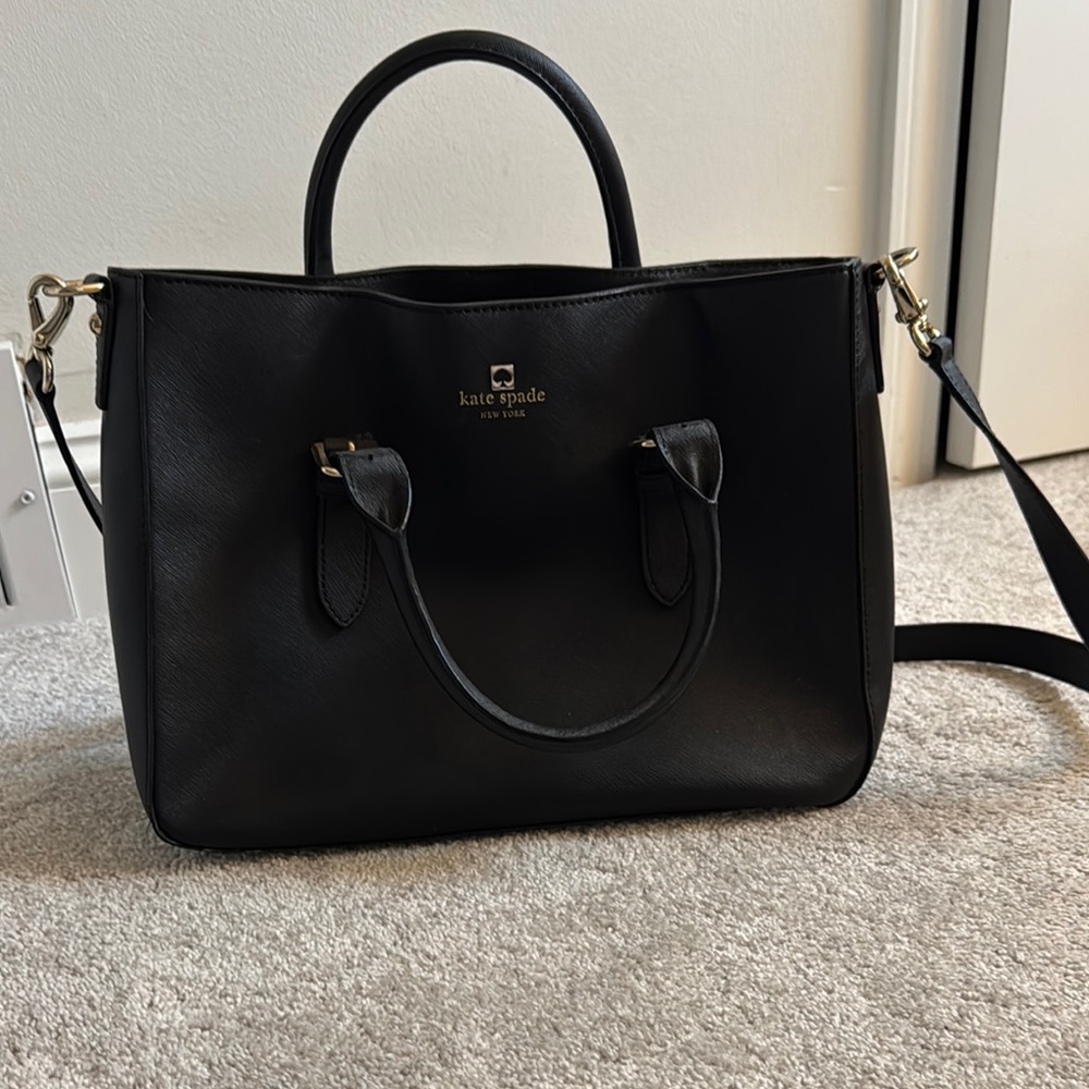 Kate Spade Black Leather Tote Bag